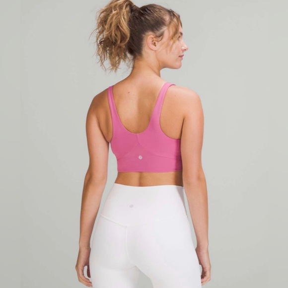NWT Lululemon Nulu Front-Darting Yoga Bra Pink Blossom Crop - Picture 4 of 5